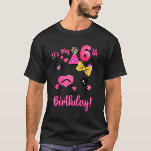 T-shirt C'est mon 6ème anniversaire fille Chat mignon Anni