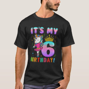 T-shirt C'est mon 6ème anniversaire Unicorn 6 ans filles O