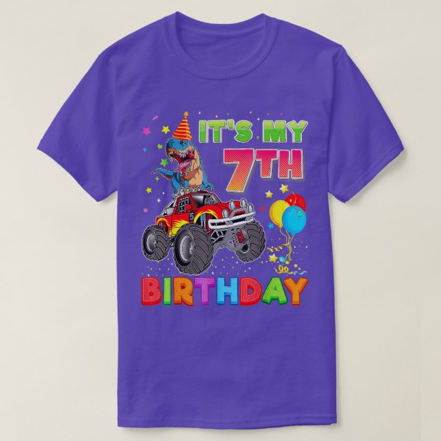T-shirt C'Est Mon 7E Anniversaire 7 Anniversaire Dinosaure (Design devant)
