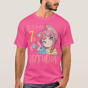 T-shirt C'est mon 7e anniversaire Anime Anniversaire Fille