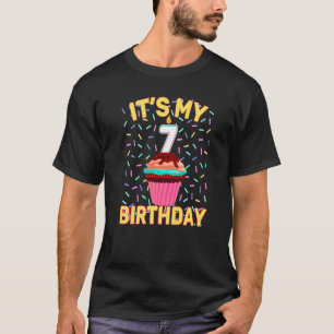 T-shirt C'est mon 7e anniversaire Cupcake sucré 7 ans Ol