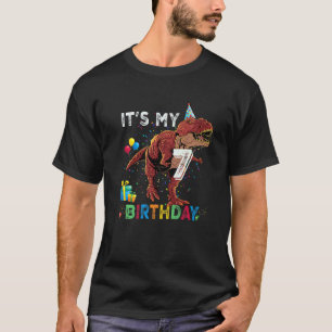 T-shirt C'est mon 7e anniversaire Joyeux 7 ans Dinosaur Re
