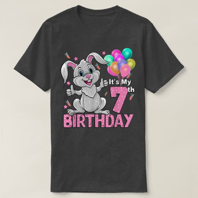 T-shirt C'est mon 7e anniversaire Rabbit 7e anniversaire 7 (Design devant)