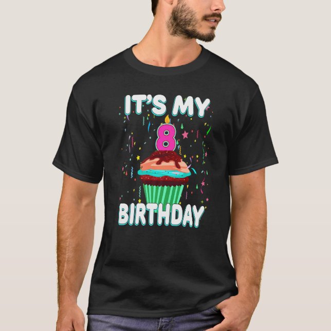 T-shirt C'est mon 8e anniversaire Cupcake sucré 8 ans Ol (Devant)