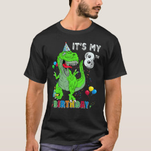 T-shirt C'est mon 8e anniversaire Joyeux 8 ans Dinosaur Re