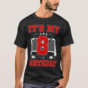 T-shirt C'est mon 8e anniversaire Thème de hockey sur glac
