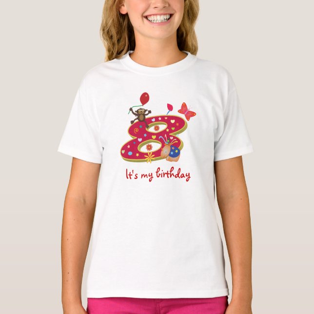 T-shirt C'est mon 8ème anniversaire (Devant)