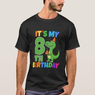 T-shirt C'est mon 8ème anniversaire dinosaure T-Rex garçon