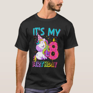 T-shirt C'est mon 8ème anniversaire mignonne Unicorne 8 an
