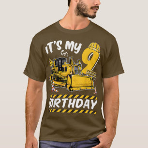 T-shirt C'est mon 9 e anniversaire Excavateur - Constructi