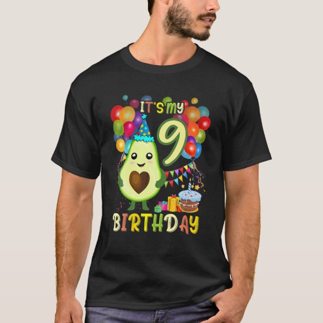 T-shirt C'Est Mon 9E Anniversaire Avocado Anniversaire Soi (Devant)