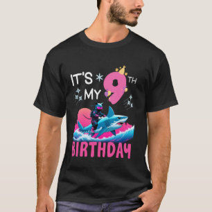 T-shirt C'est mon 9ème anniversaire Ninja Chat à cheval su