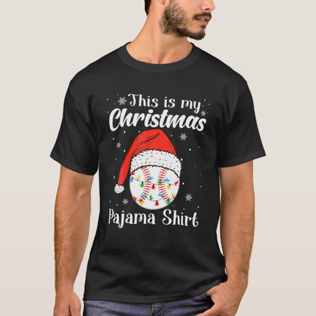 T-shirt C'Est Mon Amant De Baseball De Pajama De Noël (Devant)