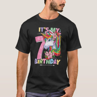 T-shirt C'est mon anniversaire 7e anniversaire Fille 7 ans