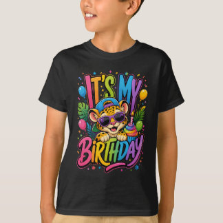 T-shirt C'est mon anniversaire Animaux de zoo Léopard Guép