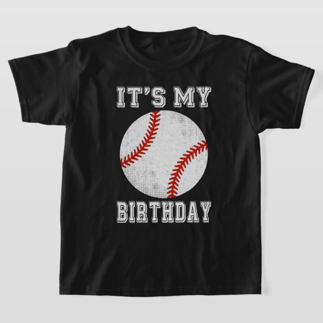 T-shirt C'est mon anniversaire Baseball Design (Poser)