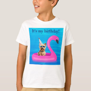 T-shirt C'est mon anniversaire chien flotteur