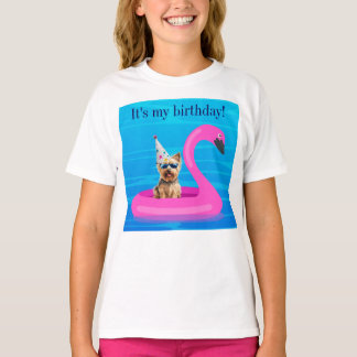 T-shirt C'est Mon Anniversaire Chien Flotteur