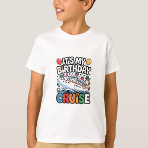 T-shirt C'est mon anniversaire Croisière Mignonne Rose Voy