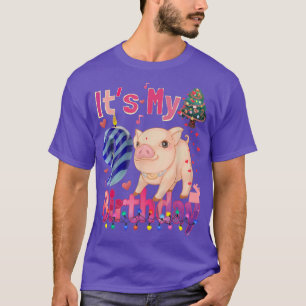 T-shirt C'est mon anniversaire Fille Cochon 9 ans Filles C