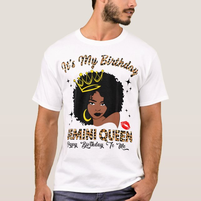 T-shirt C'Est Mon Anniversaire Gemini Reine Africaine Amér (Devant)