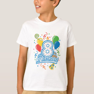 T-shirt C'est mon anniversaire ! Huit années la pièce en t