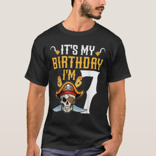 T-shirt C'est mon anniversaire J'ai 7 ans Pirate 7e annive