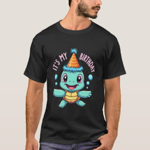 T-shirt C'est mon anniversaire jolie tortue de mer océan f