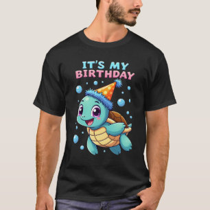 T-shirt C'est mon anniversaire jolie tortue de mer océan f