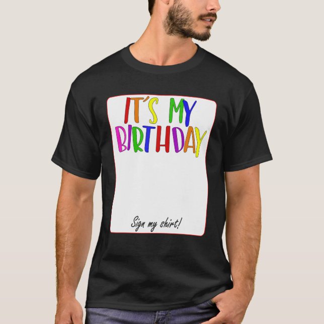 T-SHIRT C'EST MON ANNIVERSAIRE SIGNER MON (Devant)
