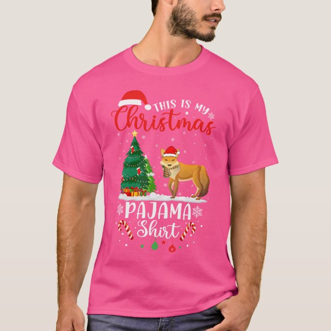 T-shirt C'Est Mon Arbre De Noël Lumière Xmas Fox (Devant)