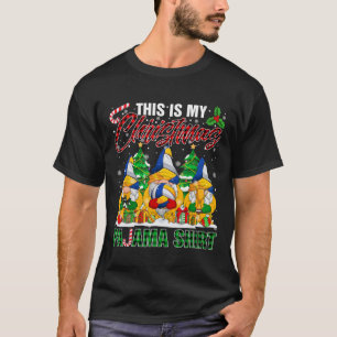 T-shirt C'Est Mon Balle De Volley-Ball Pajama Gnome De Noë