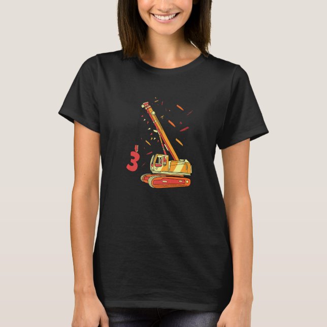 T-shirt C'Est Mon Bulldozer D'Anniversaire 1 (Devant)