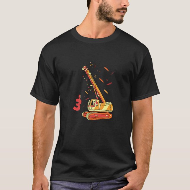 T-shirt C'Est Mon Bulldozer D'Anniversaire 1 (Devant)