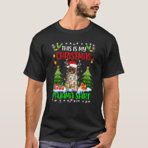 T-shirt C'Est Mon Carlin De Pyjama De Noël Chien De Santa