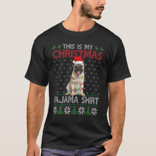 T-shirt C'Est Mon Carlin De Pyjama De Noël Chien Lumière