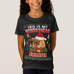 T-Shirt C'Est Mon Chandail De Noël Chien Poméranien Vilain