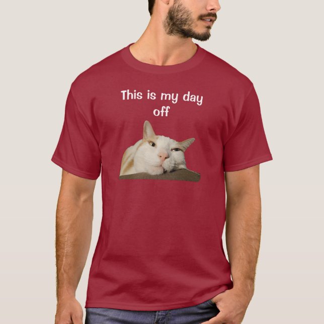 T-shirt C'est mon chat de jour de repos (Devant)