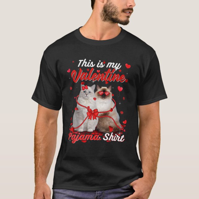 T-shirt C'Est Mon Chat De Pajama De Saint Valentin (Devant)