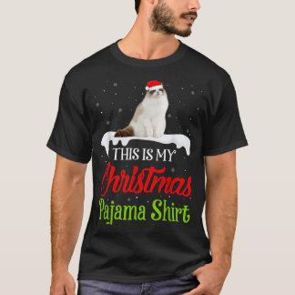 T-shirt C'est mon chat en peluche en pyjama de Noël