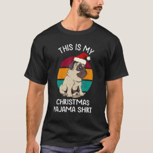 T-shirt C'Est Mon Chien Carlin Pj De Noël Portant Un Père
