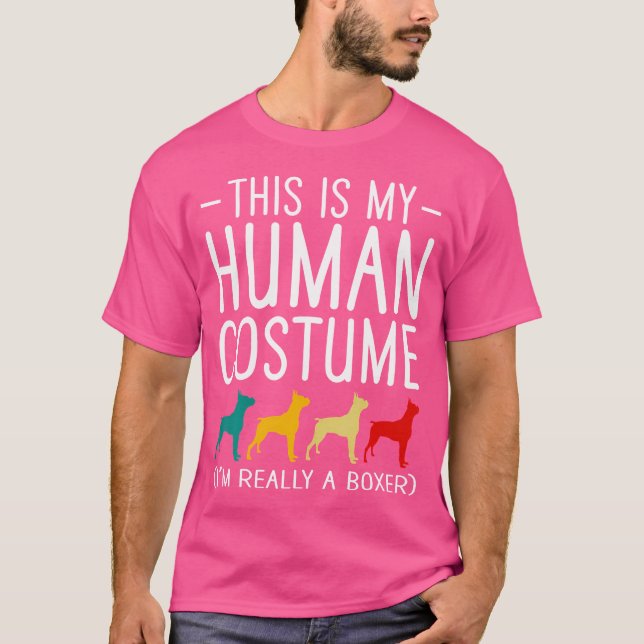 T-shirt C'Est Mon Chien De Boxe Humain (Devant)