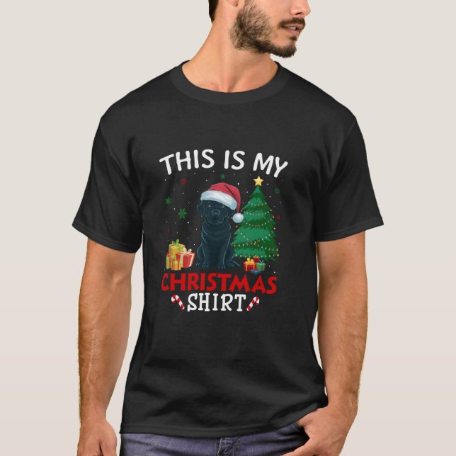 T-shirt C'est mon chien noir du Labrador Noël (Devant)