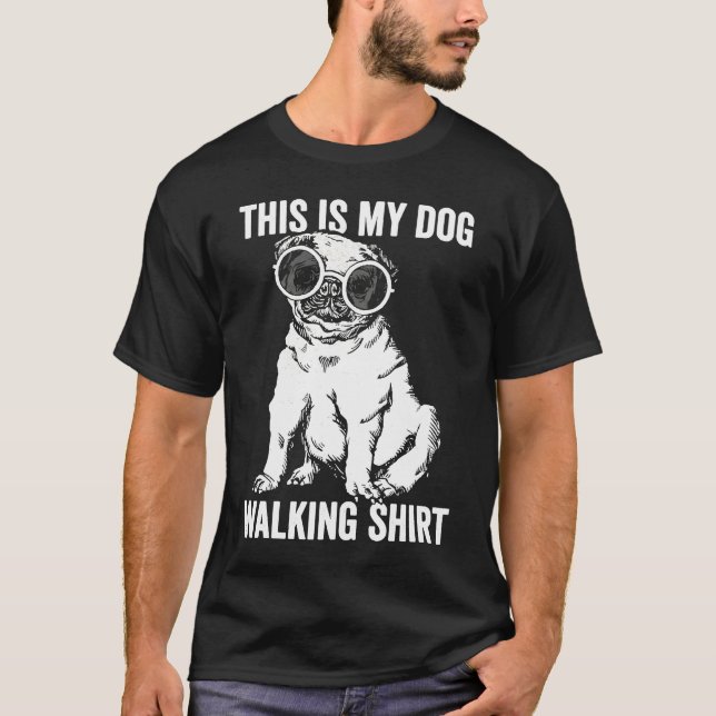 T-shirt C'est mon chien qui marche (Devant)