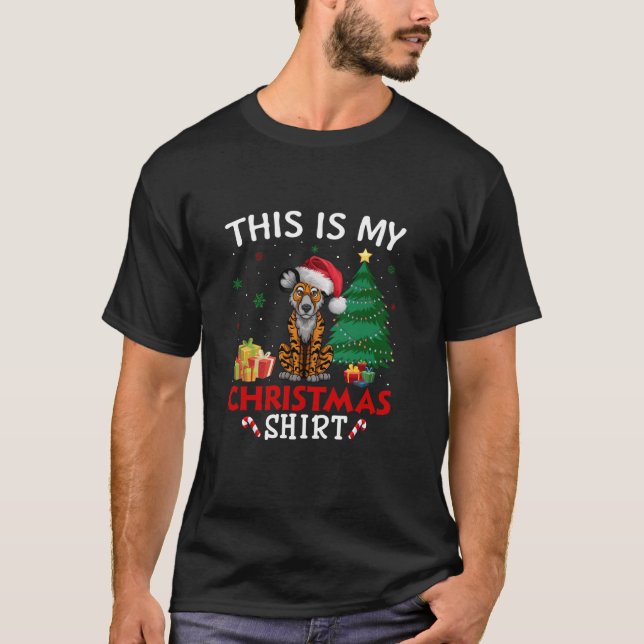 T-shirt C'est mon chien sauvage africain Santa Hat Christm (Devant)