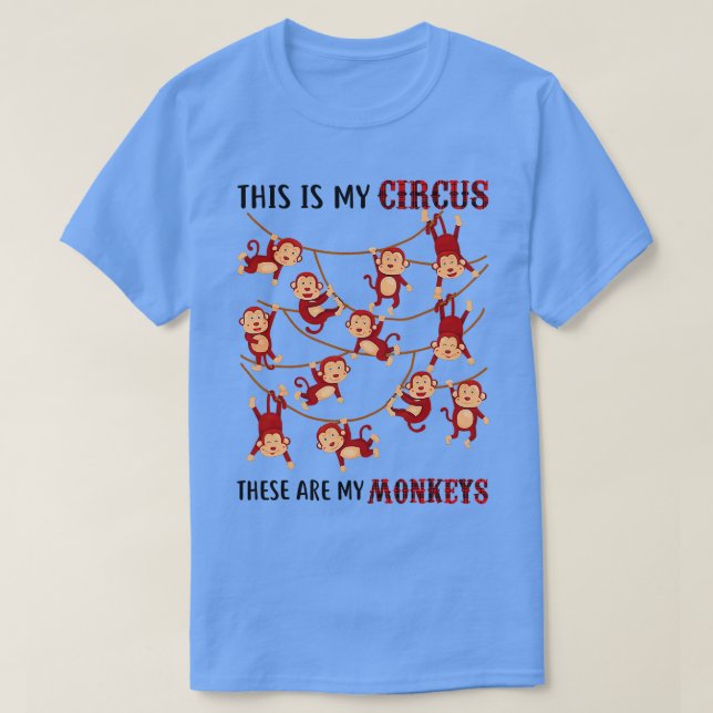 T-shirt C'Est Mon Cirque Ce Sont Mes Grands-Parents Singes (Design devant)