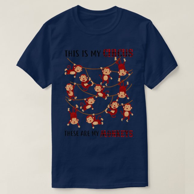 T-shirt C'Est Mon Cirque Ce Sont Mes Grands-Parents Singes (Design devant)