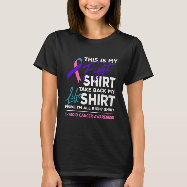 T-shirt C'Est Mon Combat Contre Le Cancer Du Thyroïde (Devant)