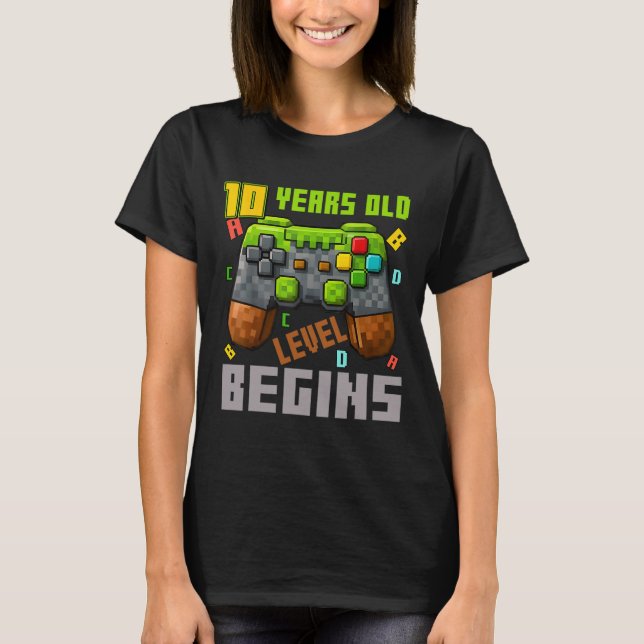 T-shirt C'est mon contrôleur de jeu pixelisé pour mon 10e  (Devant)
