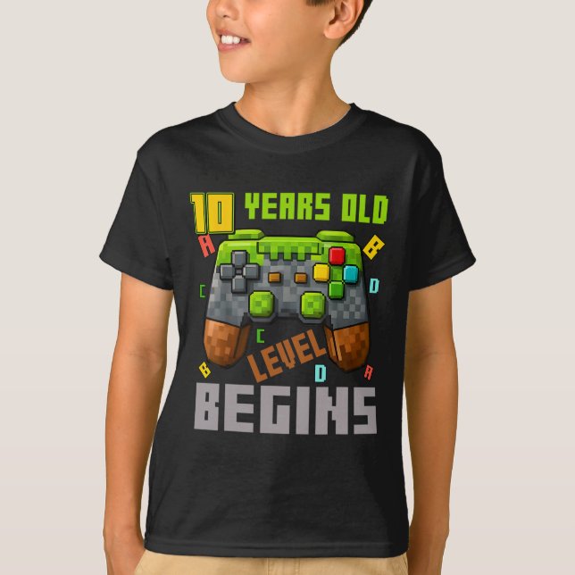 T-shirt C'est mon contrôleur de jeu pixelisé pour mon 10e  (Devant)